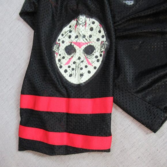 Friday The 13th Jason Voorhees Jersey Mens XL Black Hockey Mask Horror Halloween - Picture 5 of 11